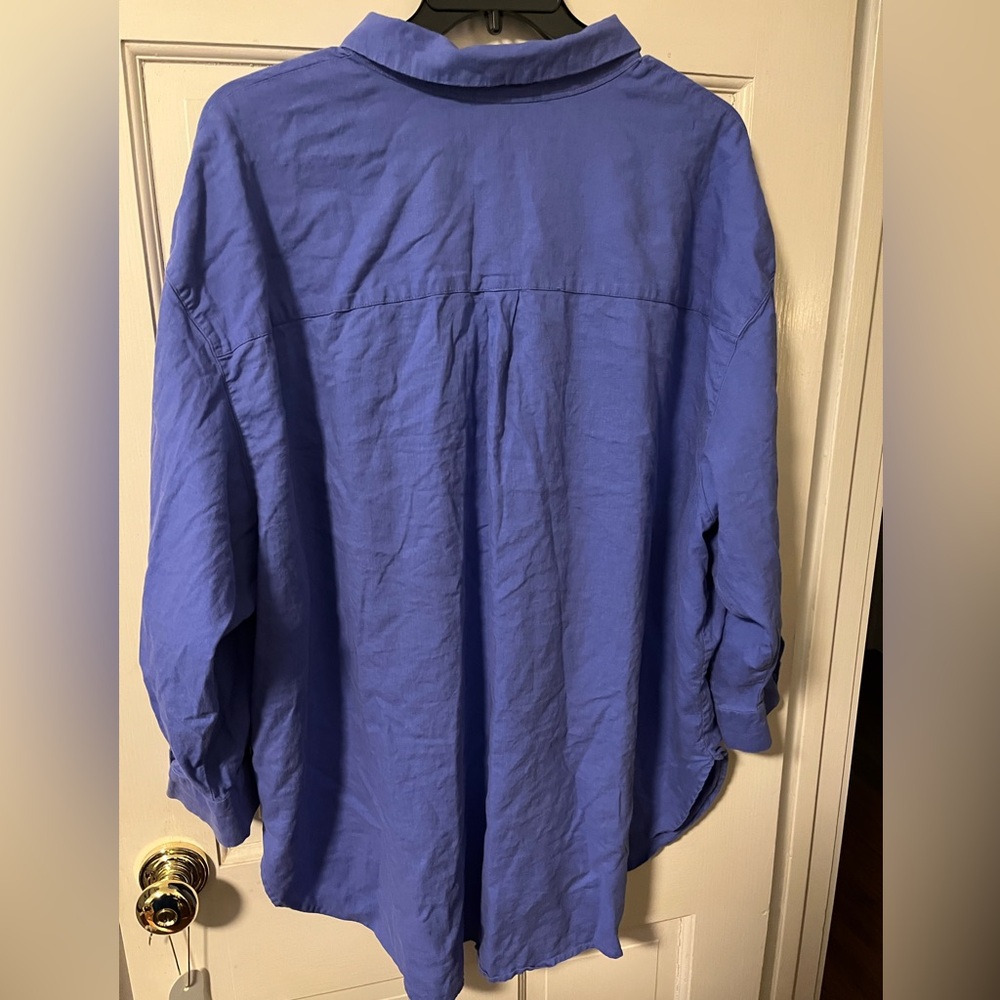 Gabriella Katefa-Johnson x Future Collective linen-blend button down shirt, 3X - Picture 5 of 6